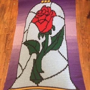 Enchanted Rose Crochet Blanket